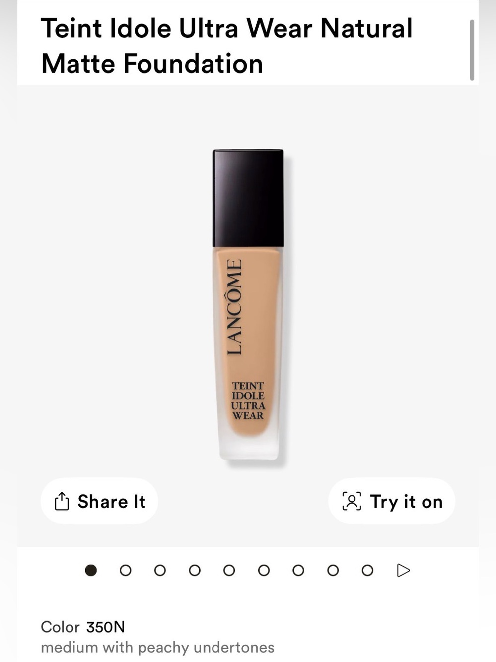 Lancôme Teint Idole Ultra Wear Foundation — 350N Neutral Tan